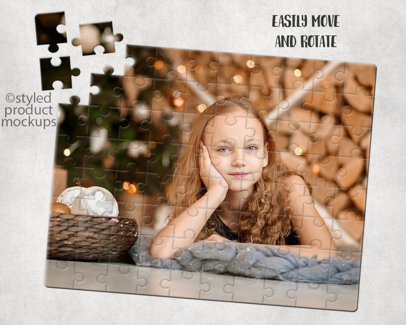 Download Sublimation puzzle Mockup Template Add your own image and | Etsy