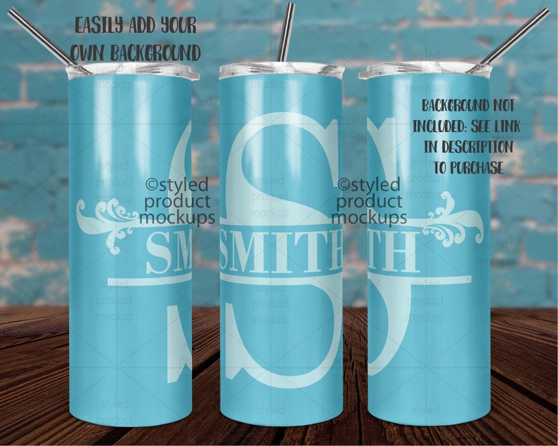 Download Dye sublimation 20 oz skinny tumbler full wrap view Mockup ...