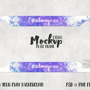Dye sublimation car license plate frame Mockup | Add your own image and background