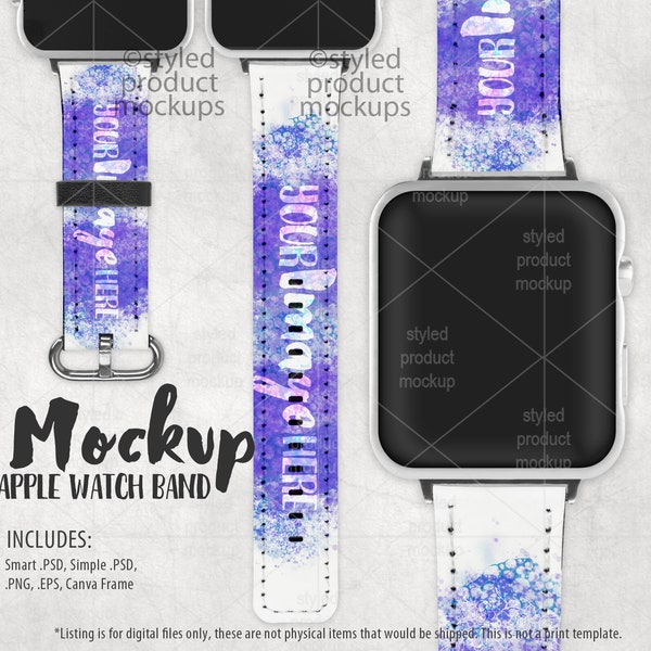 Dye sublimation apple watch band Mockup | Add your own image and background