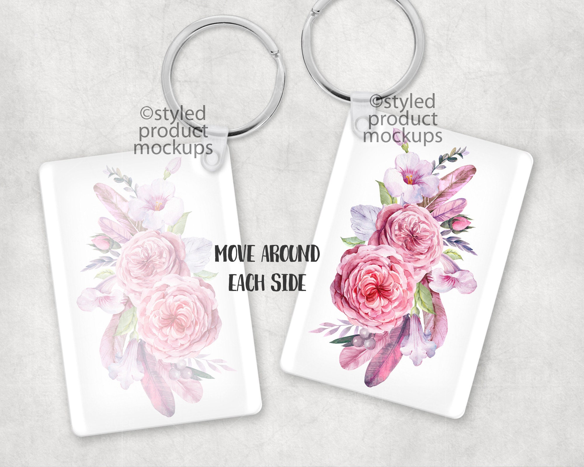 Download Dye sublimation rectangle acrylic keychain Mockup Add your | Etsy