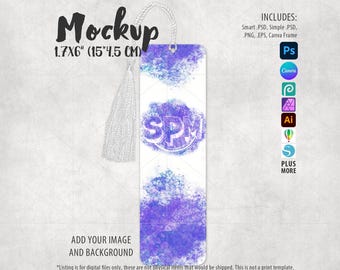 Dye sublimation bookmark with tassel Mockup | Add your own image and background