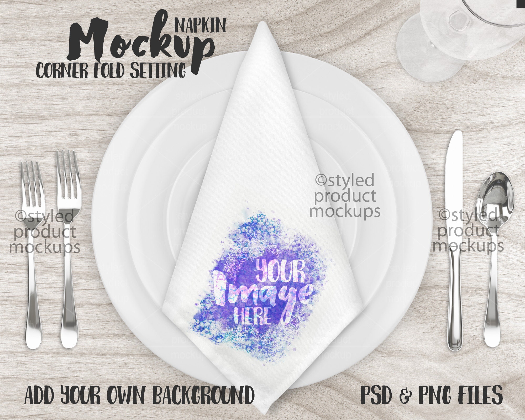 Dye Sublimation Folded Napkin on Place Setting Mockup Add Etsy