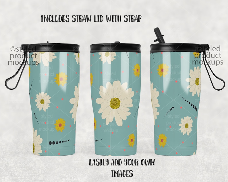 Dye Sublimation 20oz Modern Curve Tumbler With Two Lids Mockup Etsy