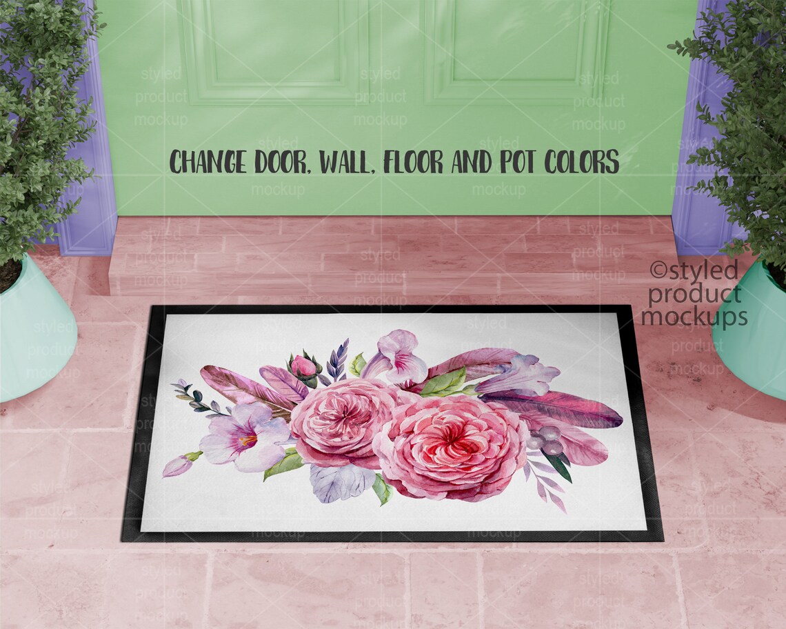 Dye Sublimation 24x16 Inch Floor Mat Mockup Add Your Own Etsy