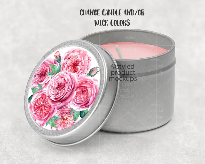 Download Dye sublimation metal candle with lid mockup Add your own | Etsy