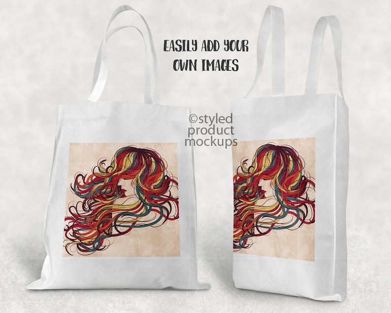 Download Tote Bag mockup template front and side view Add your own ...