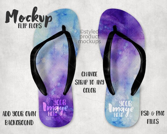 Download Pair of Flip Flops mockup template Add your own image and ...