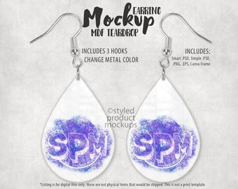 Dye sublimation teardrop shaped earrings | Add your own image and background