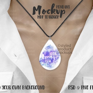 Tropfen Anhänger Mockup: Farbsublimation (PSD & PNG)