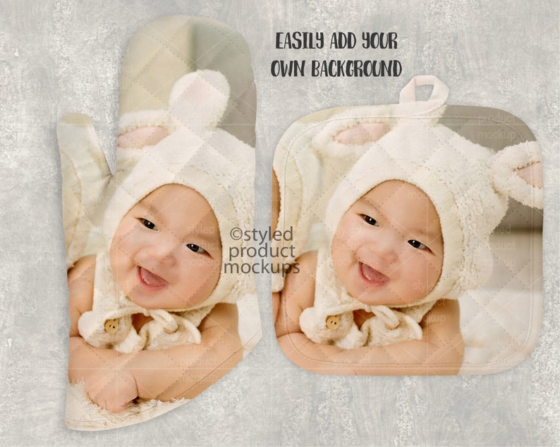 Download Dye sublimation quilted oven mitt and square pot holder ...