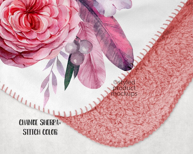 Dye Sublimation Sherpa Back Blanket With Whip Stitch Border Etsy