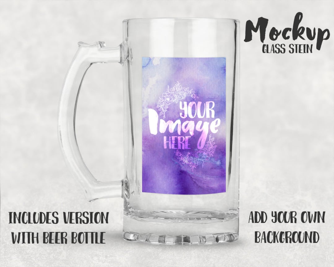 Glass Stein Mockup Template | Dye Sublimation Beer Mug | Add Your Own Background and Image - Etsy