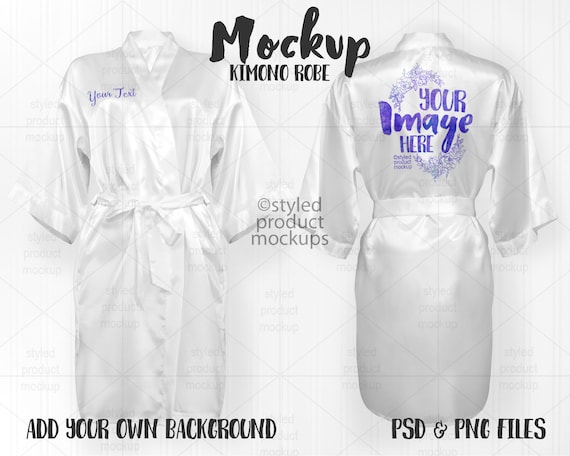 Download Satin Kimono Robe Mockup Add Your Own Image And Background Etsy