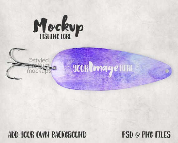 Download Dye Sublimation Glossy White Fishing Lure Template Mockup Etsy
