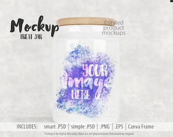 Pot de traitement de sublimation de colorant avec couvercle en bambou Mockup | Ajoutez votre propre image et arrière-plan | maquette de cadre canva