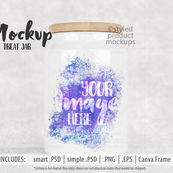 Pot de traitement de sublimation de colorant avec couvercle en bambou Mockup | Ajoutez votre propre image et arrière-plan | maquette de cadre canva