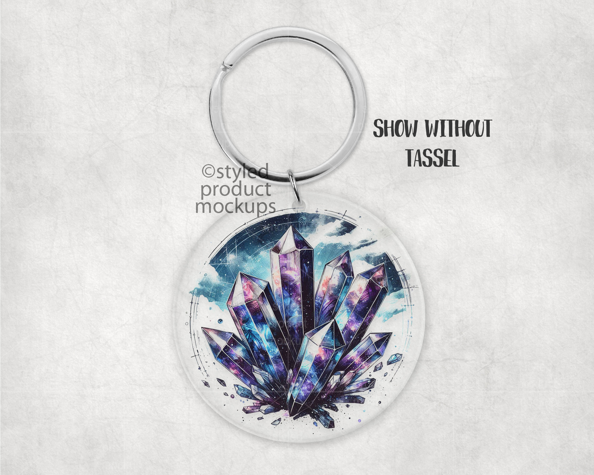 Clear Acrylic Round Keychain Mockup | Add Your Own Image and Background ...