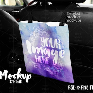 Car back seat bag template mockup | Add your own image
