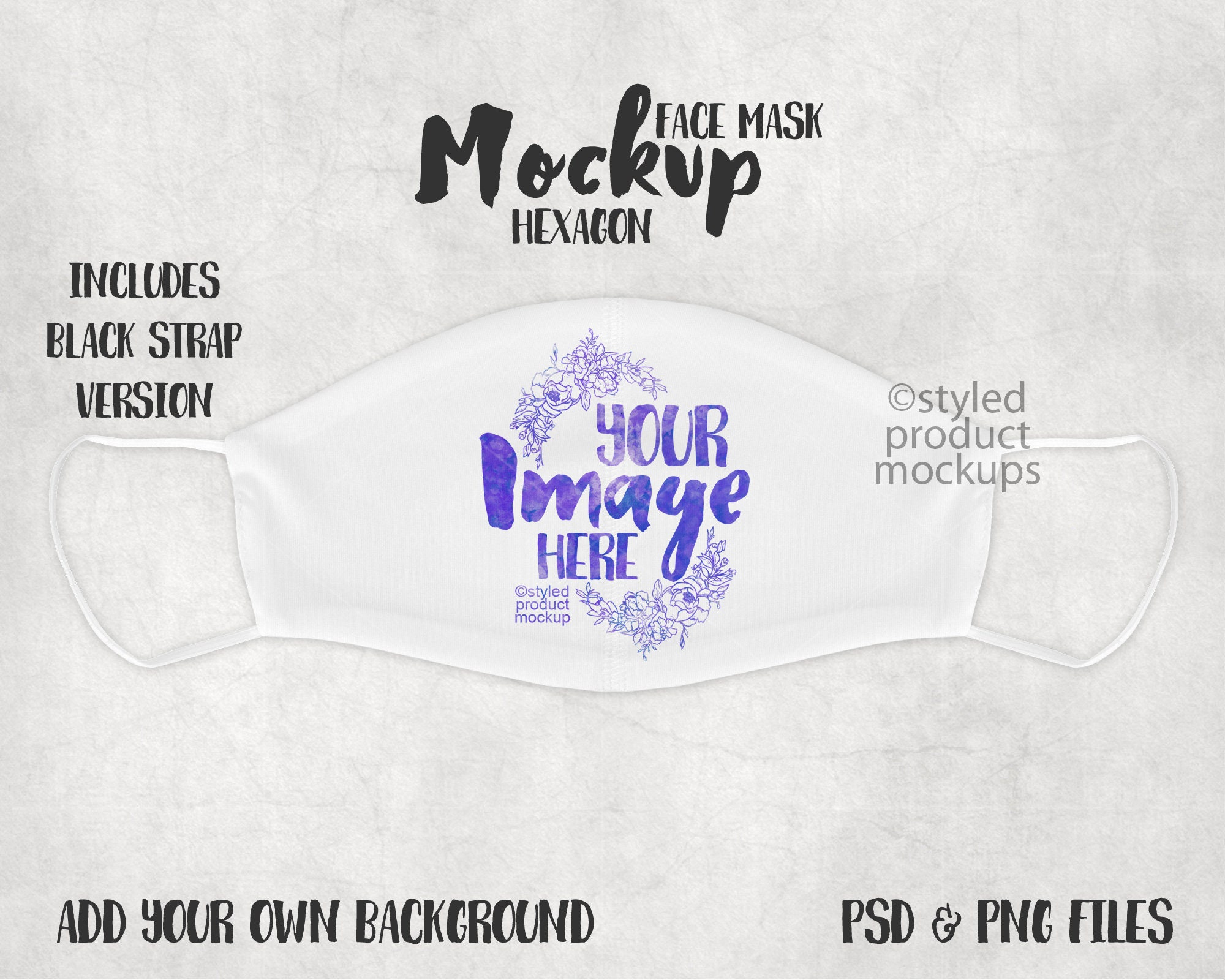 Download Dye Sublimation Hexagon Face Mask Mockup Add Your Own Image Etsy