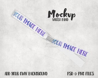 Dye sublimation party wrist band mockup | Add your own image and background