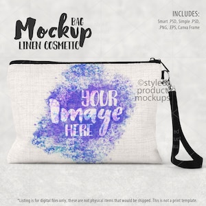Dye Sublimation leichtes Leinen Handtaschen Mockup | Fügen Sie Ihr eigenes Bild und Hintergrund hinzu
