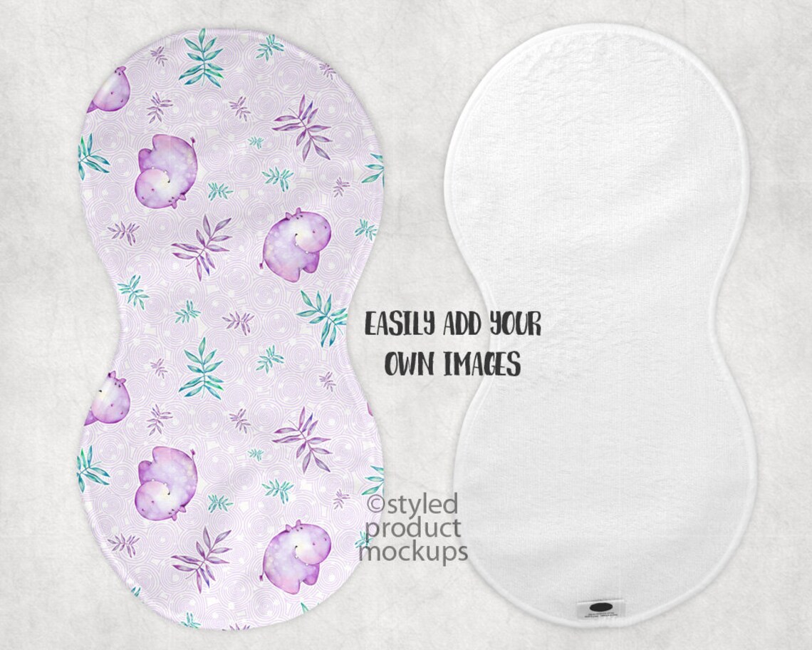 Dye sublimation peanut shaped burp cloth mockup template Add Etsy