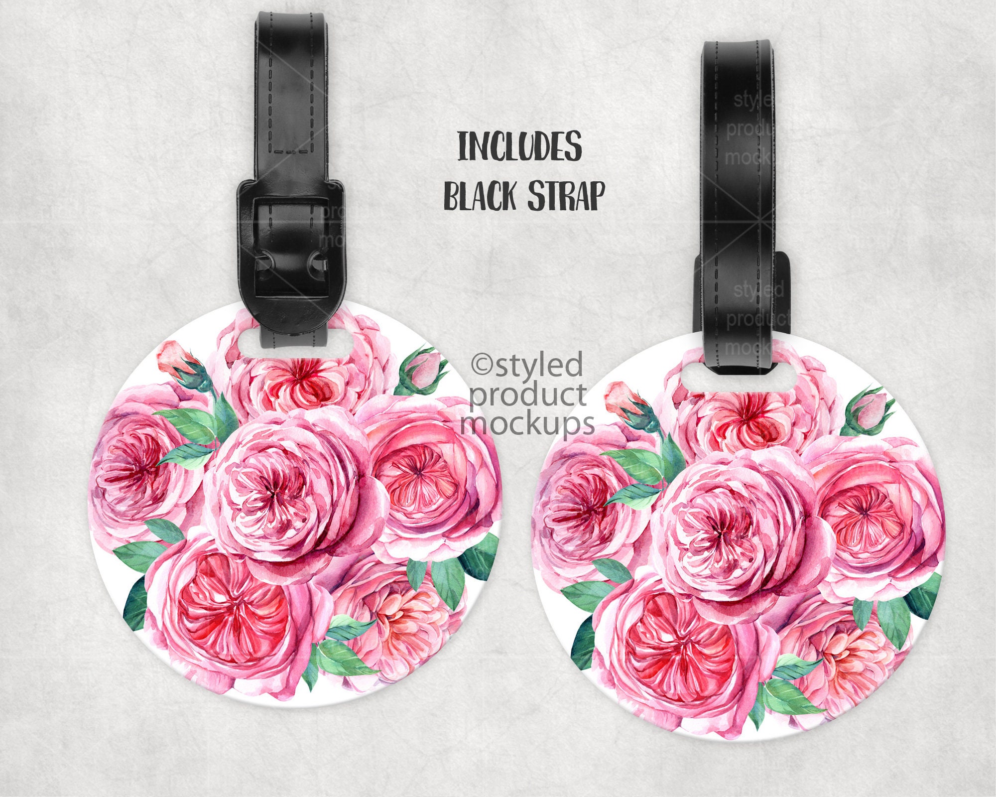 Dye Sublimation Round Luggage Tag Mockup Add Your Own Image Etsy