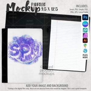 Dye Sublimationspapier Padfolio Portfolio Mockup | Fügen Sie Ihr eigenes Bild und Hintergrund hinzu