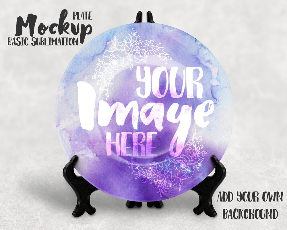 Download Sublimation Ceramic Plate Mockup Template Add Your Own Etsy