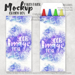 Crayon box party favor mockup | Add your own image and background | Canva frame mockup