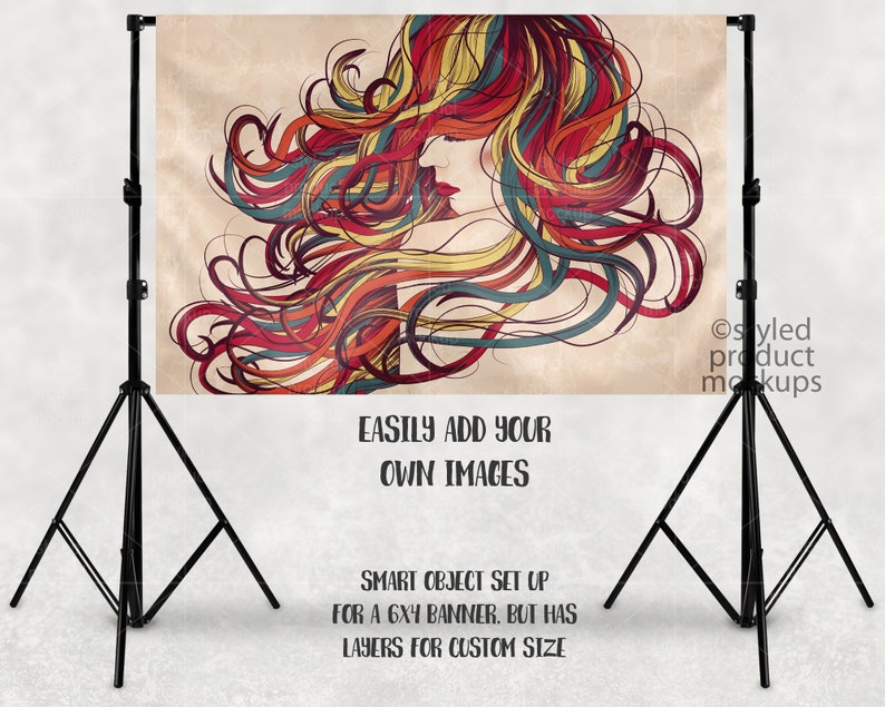 Download Party table backdrop stand mockup Add your own image and ...