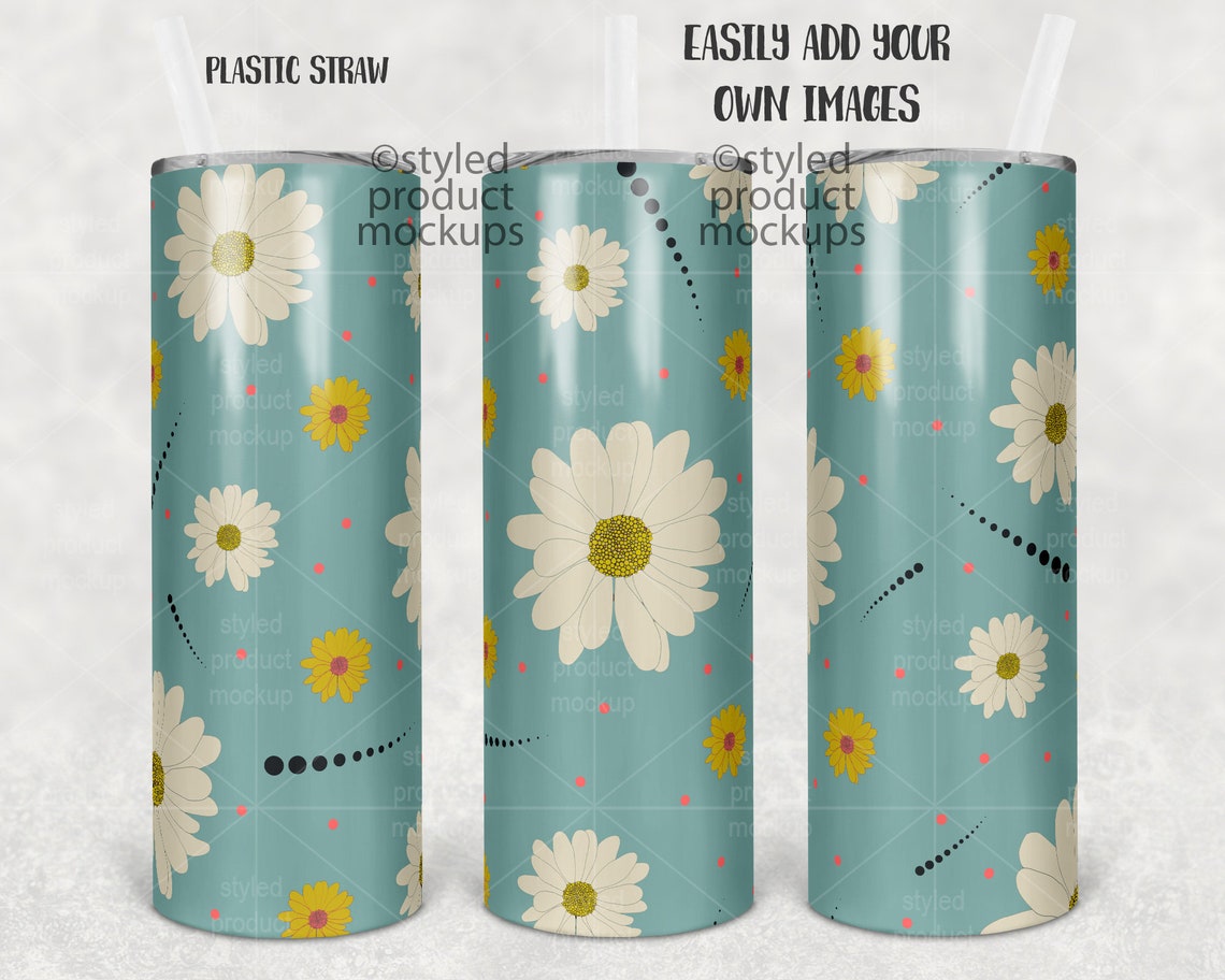 Download Dye sublimation 20 oz skinny tumbler full wrap view Mockup ...