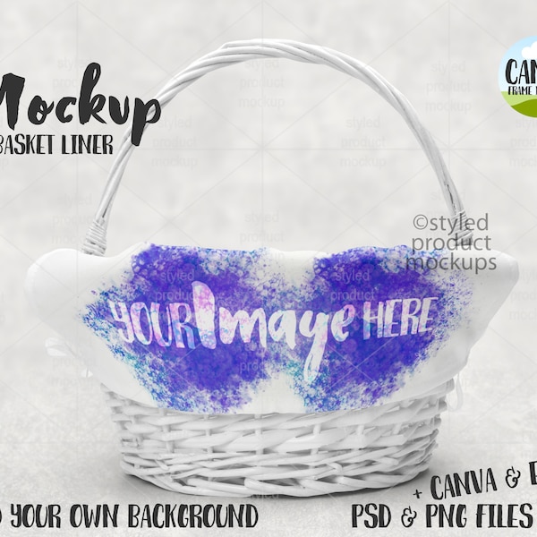 Dye sublimation easter basket liner Mockup | Add your own image and background | canva frame mockup