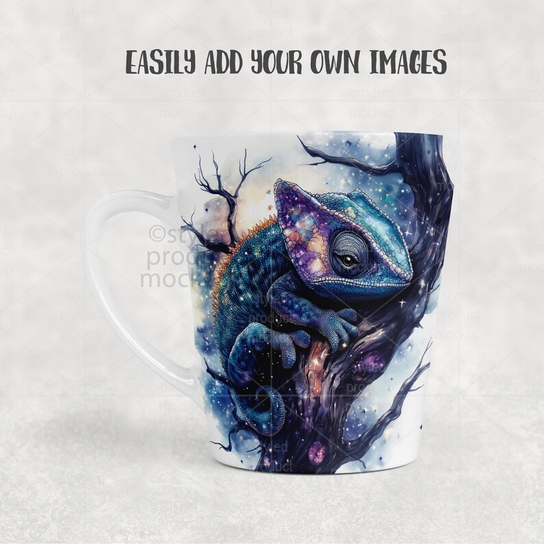 Dye sublimation 12oz Latte Mug Mockup (PSD, Canva, PNG) image 2