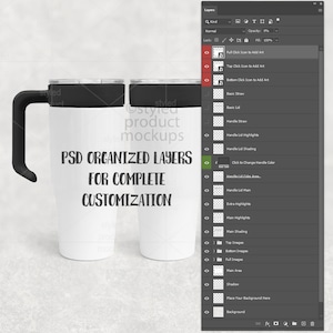 30oz Tumbler Mockup with Handle Lid for Dye Sublimation (PSD, Canva, PNG) image 10