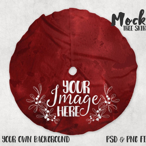 Christmas tree skirt mockup template | Add your own image and background