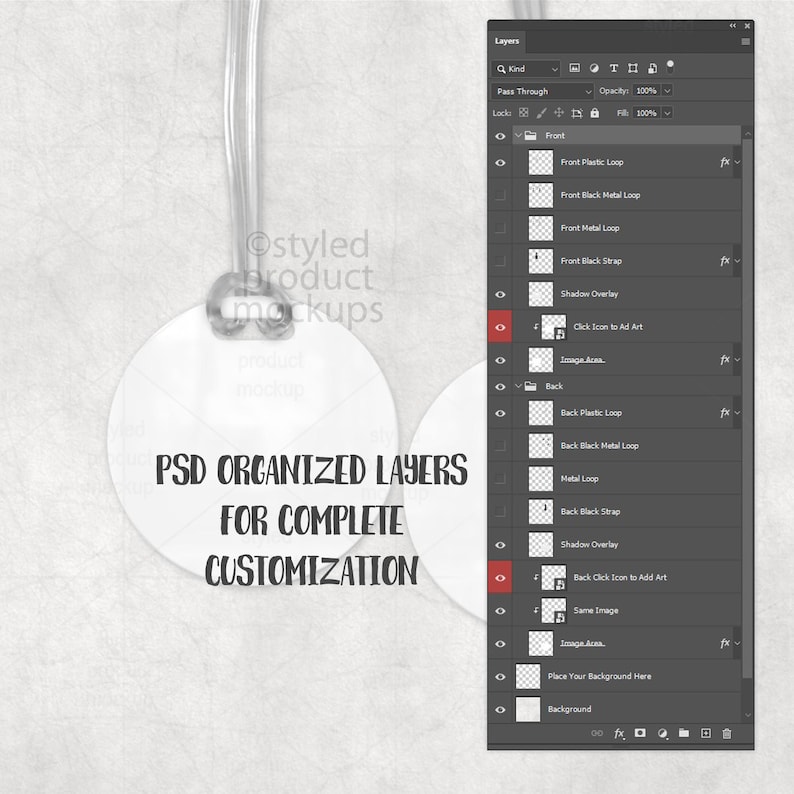 Maqueta de etiqueta redonda para equipaje / Sublimación PSD, PNG, EPS, Canva imagen 5
