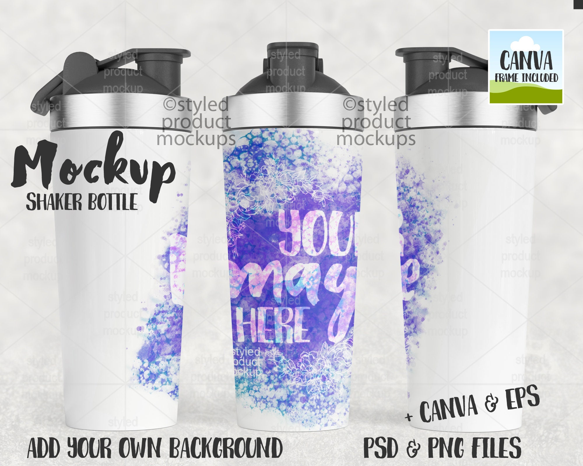 Clear Shaker Bottle Mockup - Free Download Images High Quality PNG