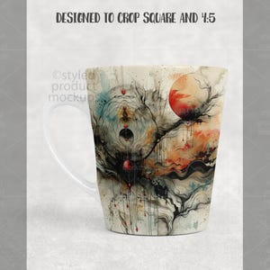 Dye sublimation 12oz Latte Mug Mockup (PSD, Canva, PNG) image 4