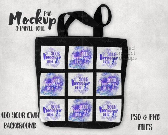 Download Dye Sublimation 9 Panel Tote Bag Mockup Add Your Own Image Etsy