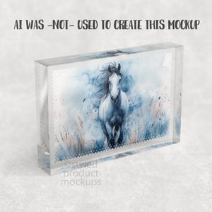 Mockup av kristallfotoblock 4x6 | Sublimering PSD | Glasfotoram bild 6