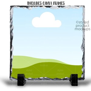 Dye sublimation square slate Mockup Add your own image and background image 4