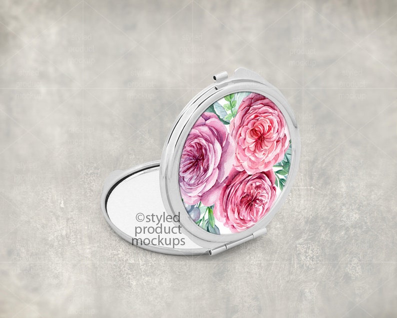 Download Round compact mirror mockup template Add your own image ...