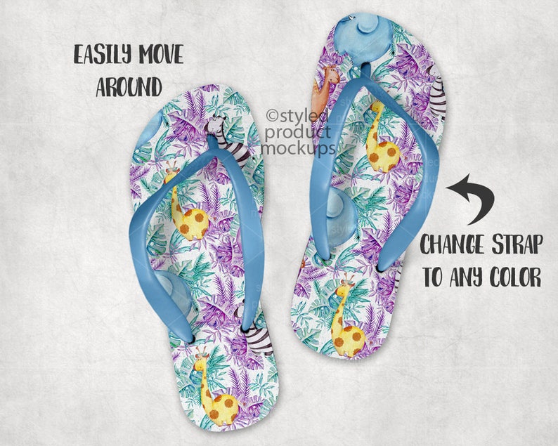 Download Pair of Flip Flops mockup template Add your own image and ...