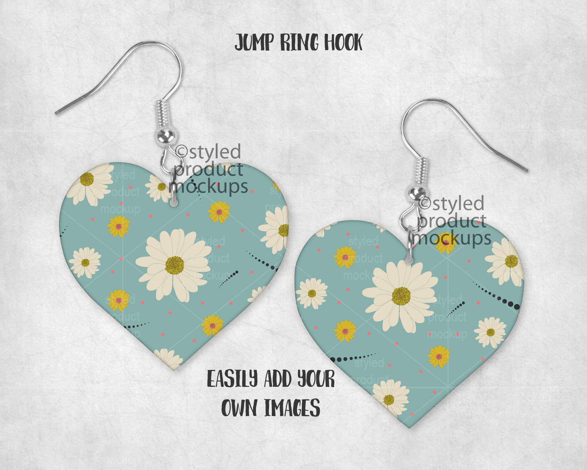Dye Sublimation Heart Earring Mockup | Add Your Own Image and ...