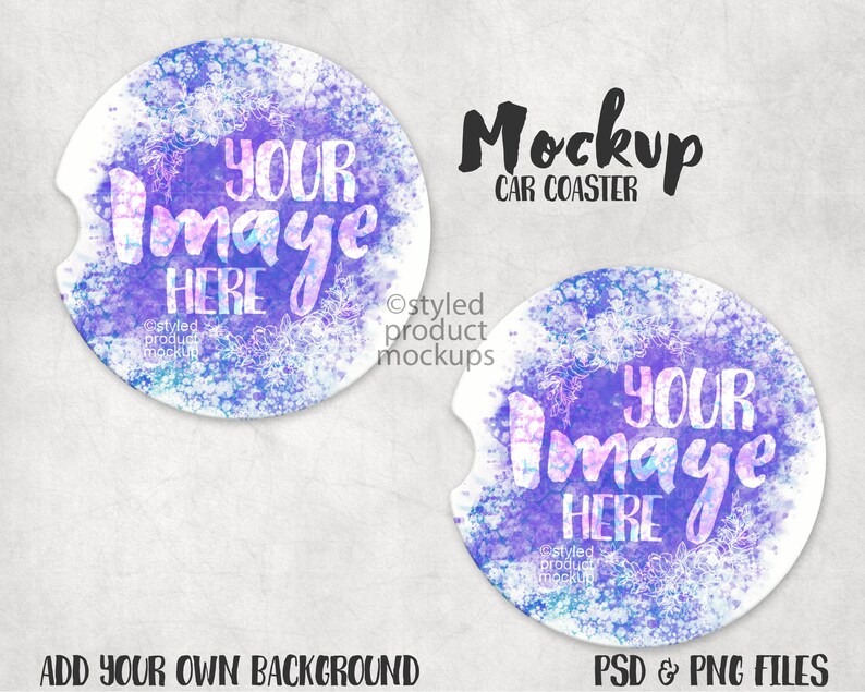 Download Dye sublimation car coaster mockup Add your own image and | Etsy