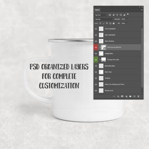 Maqueta de taza de campamento de 11 oz con sublimación de tinta / Agregue su propia imagen y fondo imagen 8