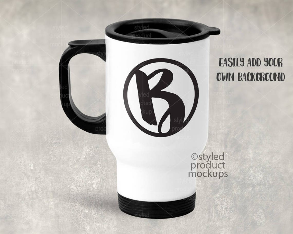 White Sublimation Travel Mug Template Mockup Includes 2 Mug Etsy