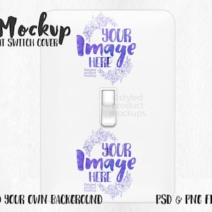 Dye sublimation single light switch cover mockup | Add your own image and background